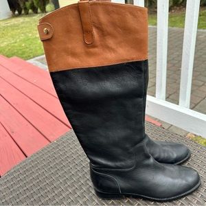Two-Tone Black and Tan Women's Boots